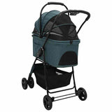 Folding Pet Stroller Adjustable Green 81 x 47 x 99 cm Polyester 42012433