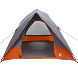 Camping Tent Grey and Orange 275 x 230 x 140 cm Taffeta 42001195