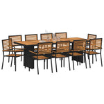 Garden Dining Set 11 pcs Black 240 x 90 x 75 cm Poly Rattan 3365448