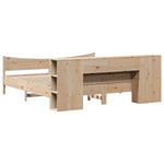 ZNTS Bed Frame without Mattress 200x200 cm Solid Wood Pine 3323287