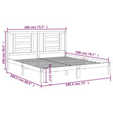 Bed Frame without Mattress White 180x200 cm Super King Solid Wood 3104364