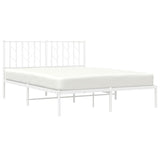 Metal Bed Frame without Mattress with Headboard White 140x190cm 374486