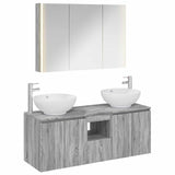 Bathroom Cabinet Set 4 pcs Grey Sonoma Engineered Wood 3406508