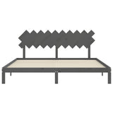 Bed Frame without Mattress Grey 200x200 cm Solid Wood Pine 3193748