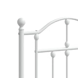 Metal Bed Frame without Mattress with Footboard White 183x213cm 353511