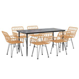 Garden Dining Set Black 3157849