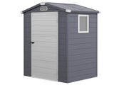 4.4ft x 3.3ft size Aluminium Frame and Plastic Wall Shed, with Foundation - Grey T3398P317748