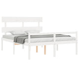 Senior Bed without Mattress White 160x200 cm Solid Wood 3195362