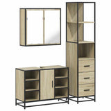 3 Piece Bathroom Furniture Set Sonoma Oak Engineered Wood 3301151