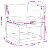 Garden Sofa White Solid pine wood, Polyester Standard Modular 844685