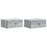Wall-Mounted Bedside Cabinet 2 pcs Grey Sonoma Engineered Wood 899138