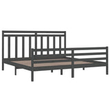 Bed Frame without Mattress Grey 200x200 cm Solid Wood 3105337
