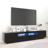 TV Cabinet with LED Lights Black 200x35x40 cm 3081907