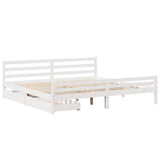 Bed Frame without Mattress White 200x200 cm Solid Wood Pine 3301619