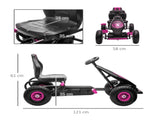 Kids Pedal Go Kart, with Adjustable Seat, Inflatable Tyres - Pink T3398P348332