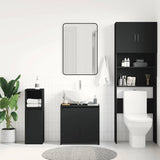 Bathroom Cabinet Black 60x33x61 cm Engineered Wood 802643