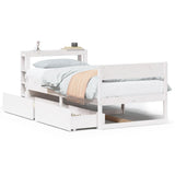 Bed Frame without Mattress White 90x200 cm Solid Wood Pine 3306391