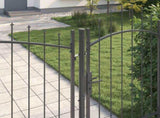 Garden Gate with Lock Woerden Grey 195 x 400 cm Steel 42008911