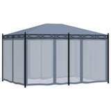 Gazebo with Mesh Screens 3x4 m Anthracite Steel 48057
