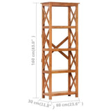 Bookshelf 60x30x160 cm Solid Acacia Wood Honey Finish 289625
