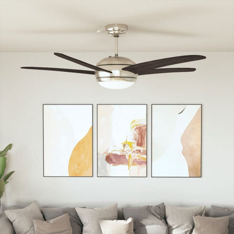 Ornate Ceiling Fan with Light 128 cm Brown 50539