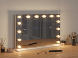 LED Vanity Mirror White 50 x 10 x 44 cm Glass and Steel 42020526