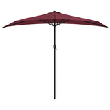 312498 Balcony Parasol with Aluminium Pole Bordeaux Red 270x144x222 cm Half