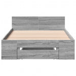 Bed Frame with Drawer without Mattress Grey Sonoma 90x200 cm 3280802