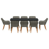 Garden Dining Set with Cushion 9 pcs Grey Poly Rattan 3261690
