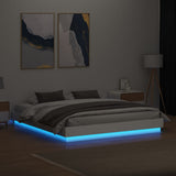 Bed Frame with LED without Mattress White 200x200 cm 3209765