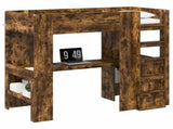 Loft Bed Frame with Desk Smoked Oak 90 x 190 cm Engineered Wood 3410439