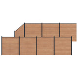 Fence Panel 8 pcs WPC and Aluminium Brown 3429390