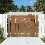 Garden Gate 100x100 cm Corten Steel Bamboo Design 153185