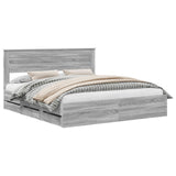 Bed Frame with Drawer Grey Sonoma 180 x 200 cm Engineer Wood 3409832