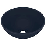 146968 Luxury Bathroom Basin Round Matt Dark Blue 32,5x14 cm Ceramic