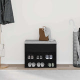 Shoe Bench with Shelf Black Oak 60 x 30 x 45 cm Engineered Wood 862702