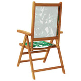 Reclining Garden Chairs 8 pcs Green Fabric and Solid Wood 3214552
