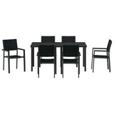 Garden Dining Set 7 pcs Black Powder-Coated Steel 3379153