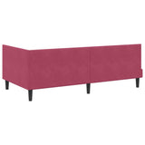 Corner Bed Frame with Headboard Wine Red 100 cm x 200 cm Velvet 42016442