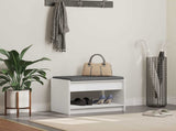 Hall Bench White 63 x 38 x 45 cm Engineered Wood and Fabric 891568