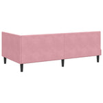 Corner Bed Frame with Headboard Pink 90 x 190 cm Velvet 42016341