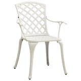 ZNTS Garden Chairs 4 pcs Cast Aluminium White 315575