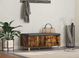 Hall Bench with Cushion with Storage Smoked Oak 80 x 38 x 46 cm 891532