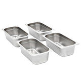 Gastronorm Containers 8 pcs GN 1/3 100 mm Stainless Steel 50895