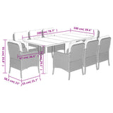 9 Piece Garden Dining Set with Cushions Brown Poly Rattan 3211947
