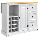 Kitchen Storage with Door 2 pcs White and Honey Wax Solid-Pine 3425403