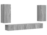 TV Cabinet Set Wall-mounted 3 pcs Grey Sonoma Engineered Wood 3408985
