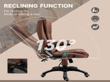 Massage Recliner Chair Heated Office Chair with Six Massage Points Microfiber Cloth 360&deg Swivel T3398P328197