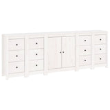 ZNTS Sideboard White 230x35x80 cm Solid Wood Pine 3114085