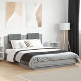 Bed Frame with LED without Mattress Grey Sonoma 140x200 cm 3210015